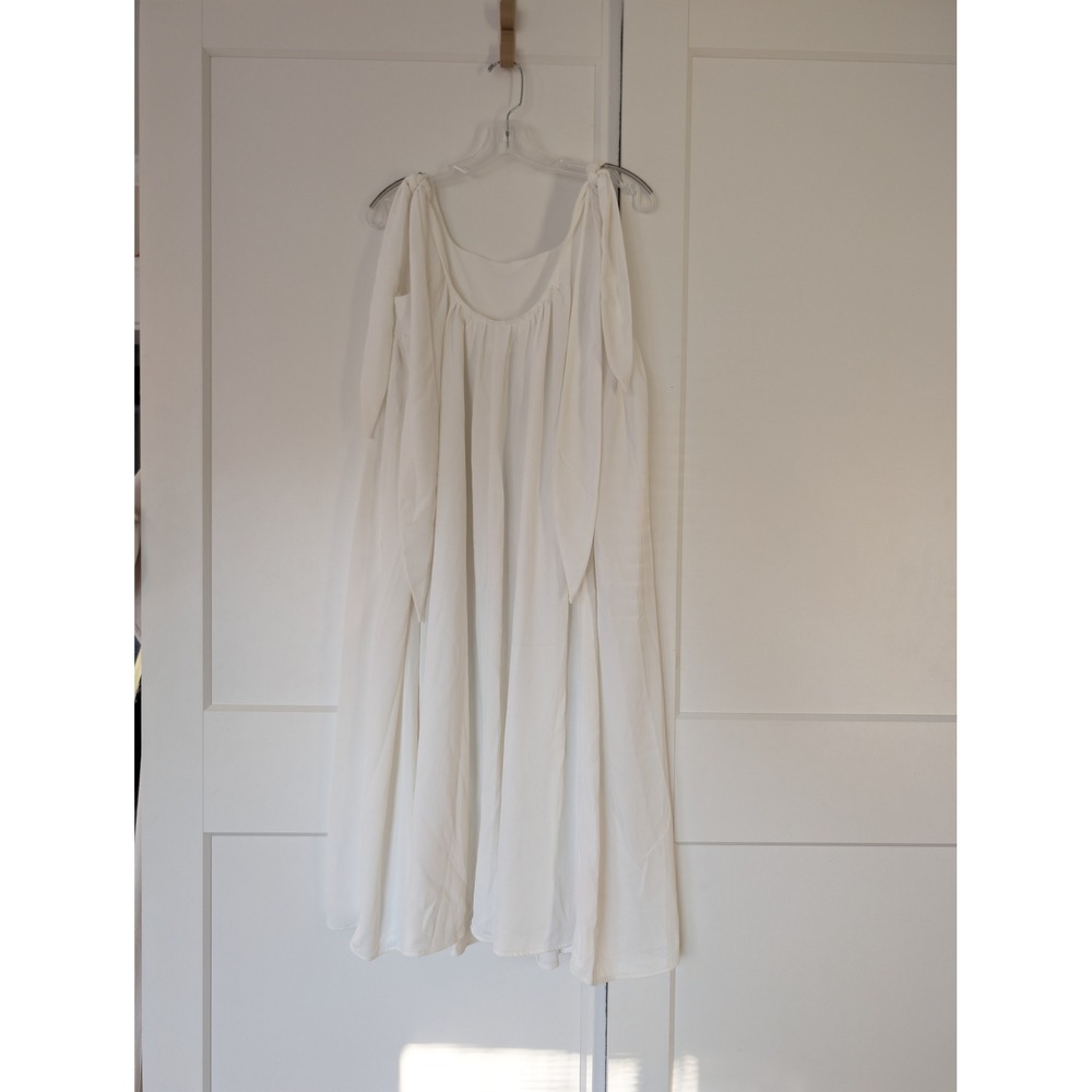 Nap Loungewear Bunny Strap Dress White Cotton Babydoll Midi Dress Womens Small - Picture 6 of 6
